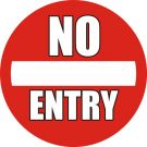 Luistamaton lattiakuvake: ”No Entry”