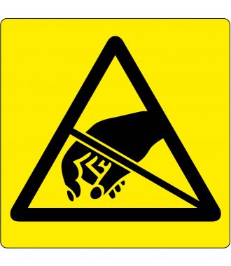 Varoitus sähköstaattisille purkauksille herkistä kohteista -lattiakuvake